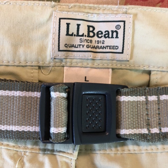 Vintage LL BEAN Size Large Convertible ZipOff Cargo Webbed Logo Belt Supplex NEW - Picture 11 of 16